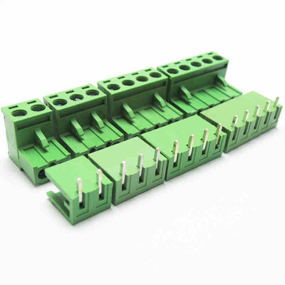 5.08mm Pitch PCB Plug-in Screw Terminal Blocks Plug + Right Angle Pin Header With Printed Marker Service