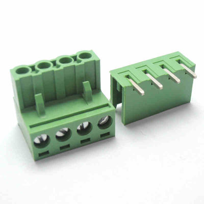 5.08mm Pitch PCB Plug-in Screw Terminal Blocks Plug + Right Angle Pin Header With Printed Marker Service