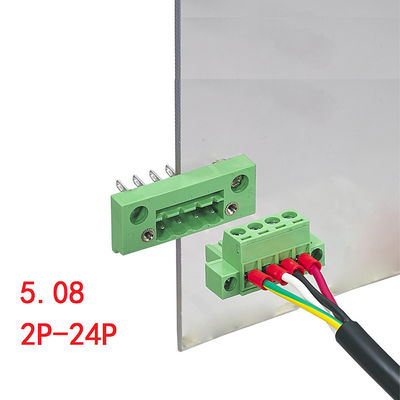 5.08 mm pitch Feed Through Flange Screw Terminal Blocks Panel Mount