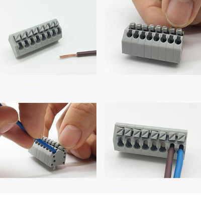 3.50mm Pitch Screwless Spring Clamp Terminal Blocks Jointable