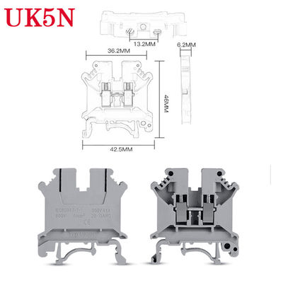 UK5N UK Series DIN Rail Screw Clamp Terminal Blocks 0.2-4mm² 800V 41A