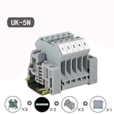 UK5N UK Series DIN Rail Screw Clamp Terminal Blocks 0.2-4mm² 800V 41A