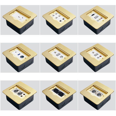 Open Type Floor Sockets Multimedia Modulars Combination Brass Alloy Ground Outlet Box Waterproof