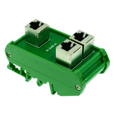 RJ45 8P8C Female Jack  Extension Cable Adapter Splitter Buss Board Din Rail
