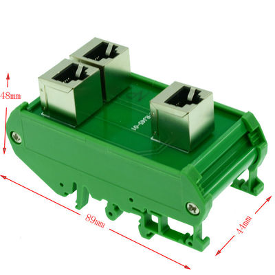 RJ45 8P8C Female Jack  Extension Cable Adapter Splitter Buss Board Din Rail
