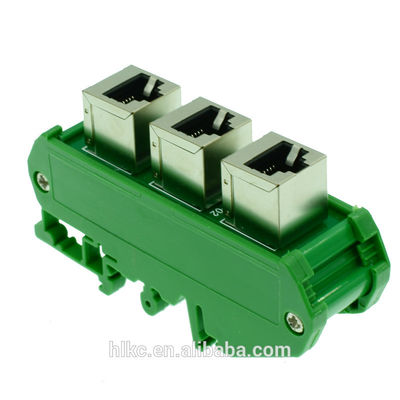 RJ45 8P8C Female Jack  Extension Cable Adapter Splitter Buss Board Din Rail