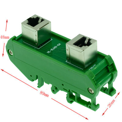 RJ45 8P8C Female Jack  Extension Cable Adapter Splitter Buss Board Din Rail