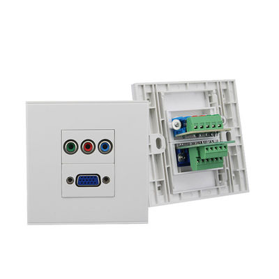 VGA AV Port Faceplate Wall Plate Outlet Terminal Block Socket Panel 86mm x 86mm
