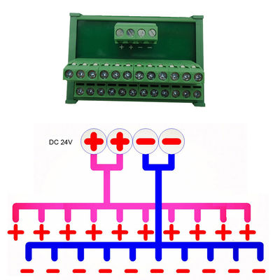 1 in 12 out Terminal Blocks Breakout Board Power Source Splitter Wiring Distribution Divider