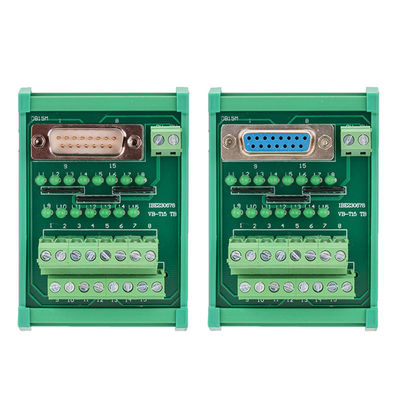 D Sub 15 Pin Single End DB15 Connectors Terminal Block Breakout Board DIN Rail Led Indicator