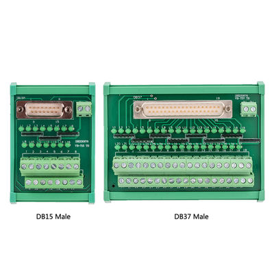 D Sub 15 Pin Single End DB15 Connectors Terminal Block Breakout Board DIN Rail Led Indicator