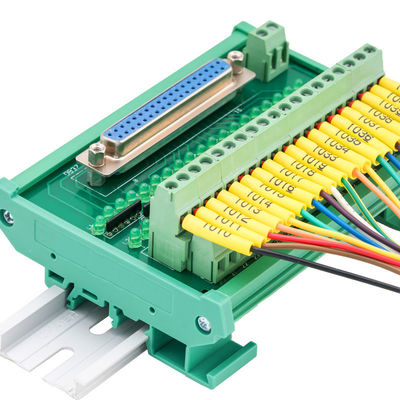 D Sub 15 Pin Single End DB15 Connectors Terminal Block Breakout Board DIN Rail Led Indicator