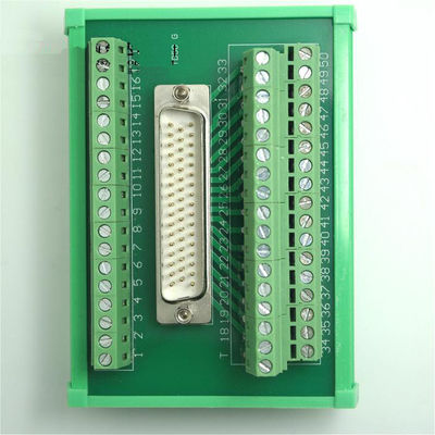 DB50 Male socket D Sub terminal block breakout board adapter cable connector DIN Rail Type