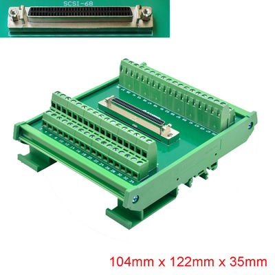 SCSI 68 Pin Connector DIN Rail Mounting Terminal Blocks Adapter with 1 meter Cable