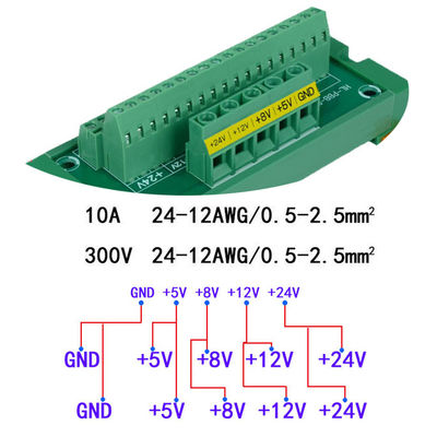 DC 24V 8V 12V 5V Power Supply Source Wiring Distribution Splitter Terminal Blocks Breakout Board