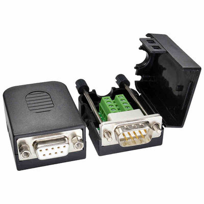 DB9 D Sub 9 Pin RS232 Serial Port Connectors to Terminal Blocks Adapter with housing