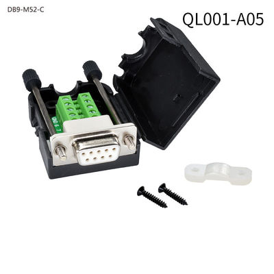 DB9 D Sub 9 Pin RS232 Serial Port Connectors to Terminal Blocks Adapter with housing