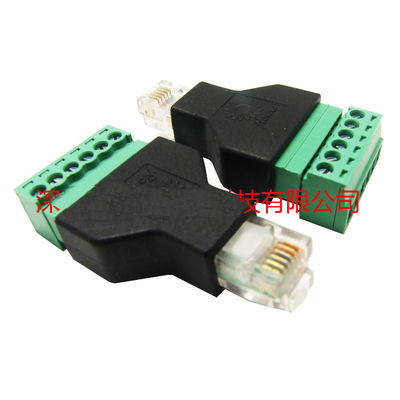 RJ12 6P6C Connectors Modular Plugs to 6 Pin Screw Terminal Blocks Adapter