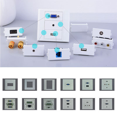VGA Audio Network Port Modular Faceplate Wall Plate Outlet Terminal Block Socket Panel