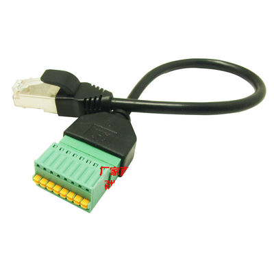 RJ45 8P8C Connector to 8 Pin Screw Terminal Block Adapter 30cm Long for Security CCTV Video Solution