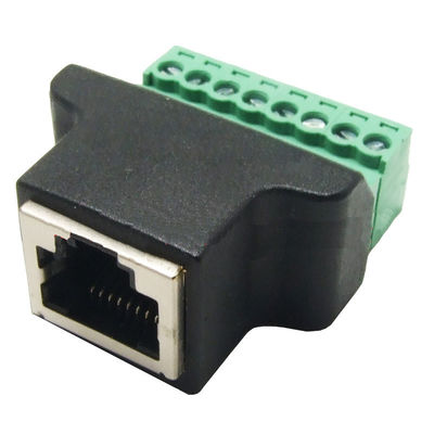 RJ45 Female Jack 8P8C to 8 Pin Screw Terminal Block Adapter for CCTV Vedio Solution