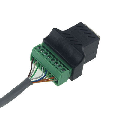 RJ45 Female Jack 8P8C to 8 Pin Screw Terminal Block Adapter for CCTV Vedio Solution
