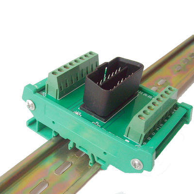 OBD2 16pin Connectors to Terminal Blocks Breakout Board DIN Rail Mounting