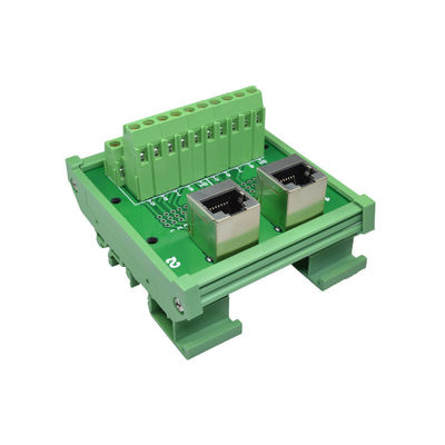 Network RJ45 Jack Dual Connectors to Screw Terminal Blocks Breakout Board Adapter Din Rail
