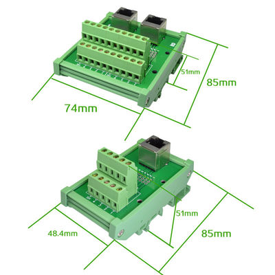 Network RJ45 Jack Dual Connectors to Screw Terminal Blocks Breakout Board Adapter Din Rail