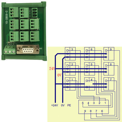 PLC Sensor Signal Input Module DB9 Distribution Terminal Blocks Connection Board 9 Arrays