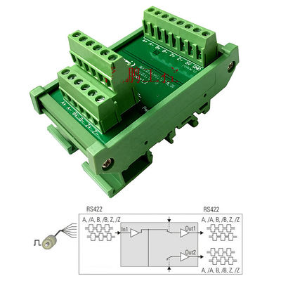 1 In 2 Out Servo Encoder Pulse Signal Splitter Distributor 5V TTL / RS422 Input Output