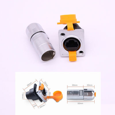 RJ45 8P8C Waterproof IP65 Plug Panel Mount Socket Network Cable Connector