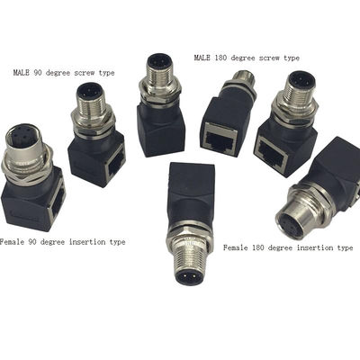 Ethernet RJ45 Plug To M12  4 Core Male or Female Connector Adapter