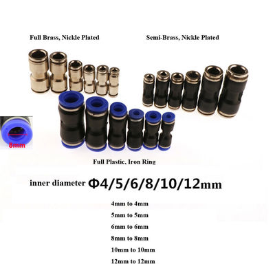 Air Compressor Hose Tube Straight Pneumatic Push In Quick Connector Adapters fittings Set