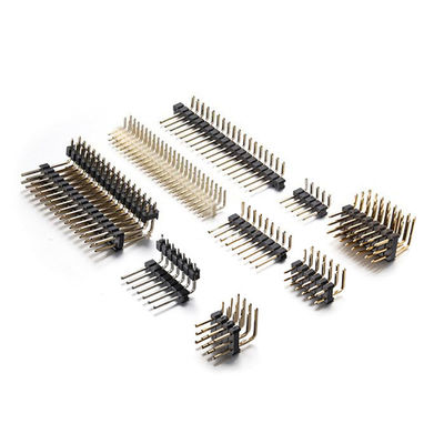 Pitch 1.27mm 2.0mm 2.54mm Male Angle Pin Header PCB SMT Connector Single Dual Triple Row Customized