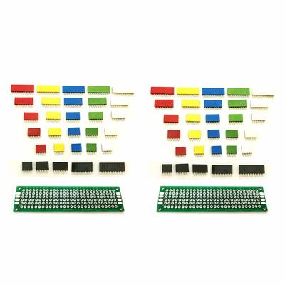 62pcs Colored 2.54mm Single Row Straight Pin Header Female Socket PCB Board Connectors