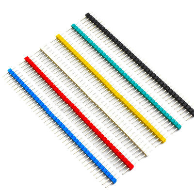 Colored 40 Pins 2.54mm Single Row Straight Pin Header Male Connector Strip for Arduino