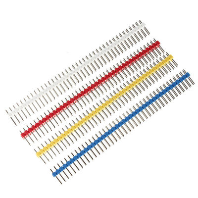 Colored 40 Pins 2.54mm Single Row Straight Pin Header Male Connector Strip for Arduino