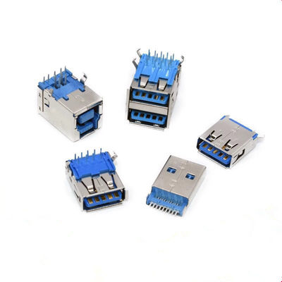 Single or Dual Port USB 3.0 Type A Female Socket Jack PCB Board Connector For Laptop Notebook Computer
