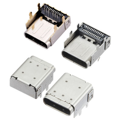 Dual Layer Shell Extra High 24P USB 3.1 Type C Receptacle 24-pin Female Jack Charging Port