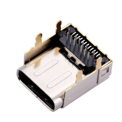 Dual Layer Shell Extra High 24P USB 3.1 Type C Receptacle 24-pin Female Jack Charging Port