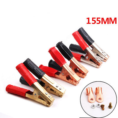 Plastic Insulated Coated Copper Boots Car Battery Alligator Clip Test Clamp 300A Rated
