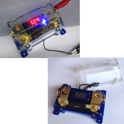 1 In 1 Out Car Audio Cable Power Fuse Holder Grounding Distribution Terminal Block LED