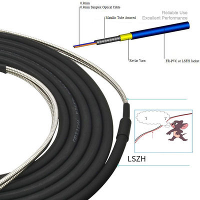 Outdoor Armored Fiber Optic Cable With FC SC LC ST Connector Assembled 30 to 1000 Meters