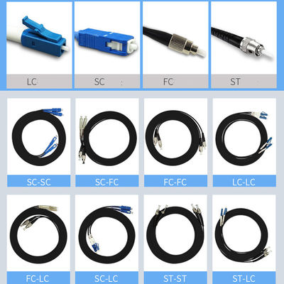 Outdoor Armored Fiber Optic Cable With FC SC LC ST Connector Assembled 30 to 1000 Meters