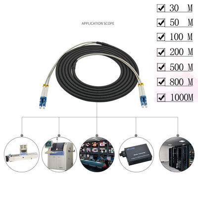 Outdoor Armored Fiber Optic Cable With FC SC LC ST Connector Assembled 30 to 1000 Meters
