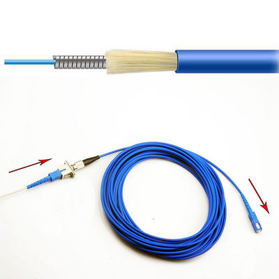 Outdoor Armored Fiber Optic Extension Cable With SC Connector Adapter Assembled