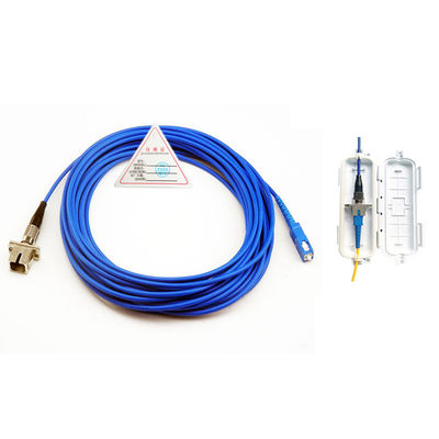 Outdoor Armored Fiber Optic Extension Cable With SC Connector Adapter Assembled