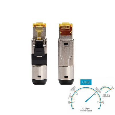 RJ45 Network Modular Plugs Cat8 Shielded Connectors 8P8C High Speed 40 Gbps