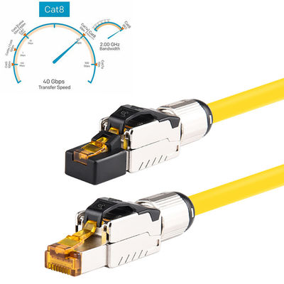 RJ45 Network Modular Plugs Cat8 Shielded Connectors 8P8C High Speed 40 Gbps